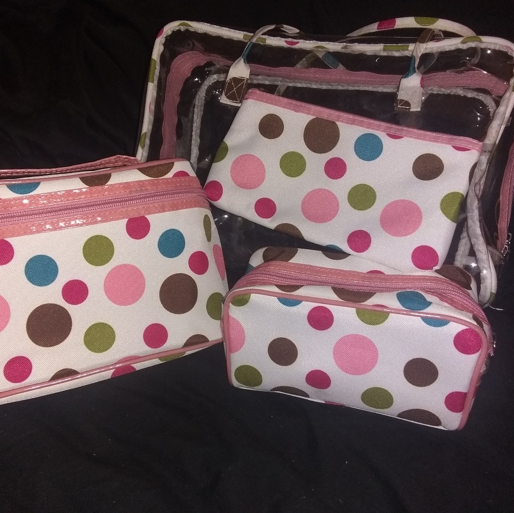4 piece polka dot bag set